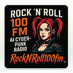 RockNRoll100fm The Duck Cyberpunk AI Radio logo