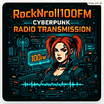 RockNRoll100fm The Duck Cyberpunk Radio Transmission logo