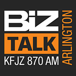 KFJZ Biz Talk 870 AM and 102.5 FM logo