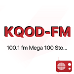 KQOD-FM 100.1 fm Mega 100 Stockton logo