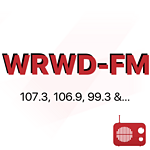 WRWD-FM 107.3, 106.9, 99.3 & 1230 WRWD logo